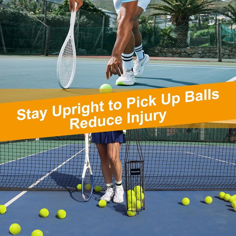 Poweruck Pickleball Tennis Ball Hopper Set, Pickleball Tennis Ball Basket Holder with 20 Outdoor Pickleball Balls,Perfect Court Equipment for Beginner - Image 3